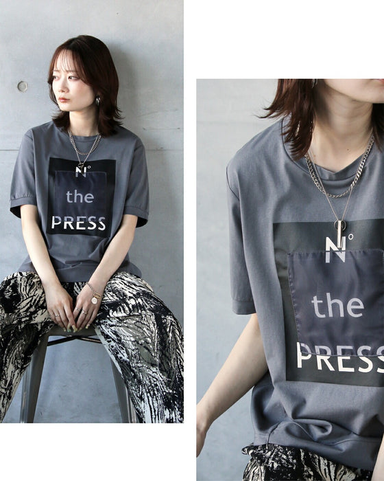 シアー重なる大人ロゴ 接触冷感モードTシャツ