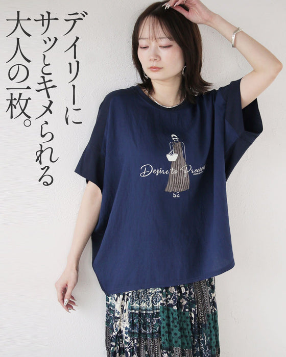 オシャレLADY 異素材ドルマントップス