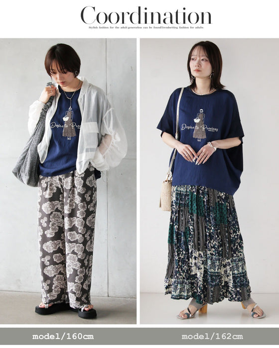オシャレLADY 異素材ドルマントップス