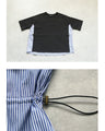 後ろ姿に宿る洗練。異素材ドッキングTシャツ