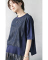 大人の手抜き感ゼロ。上品ラメ切替Tシャツ