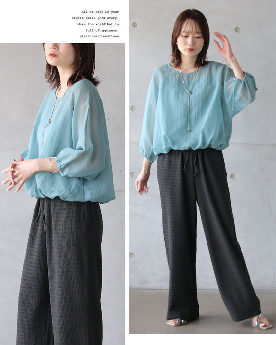 計算された立体美。質感で差をつける【トップス×キャミ】2点セット