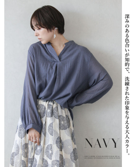 軽やかに、品よく。自然な抜け感 Vネックワッシャーブラウス