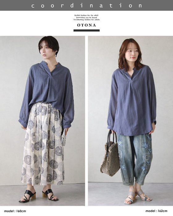 軽やかに、品よく。自然な抜け感 Vネックワッシャーブラウス