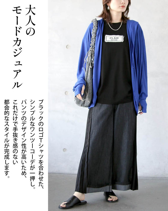 細見えを叶える プリーツ切替デニム