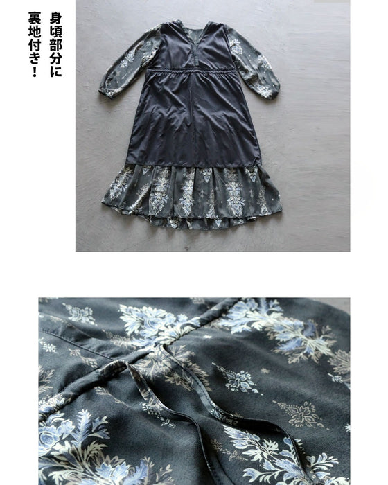 静かに華やぐダマスク 洗練シアーワンピース
