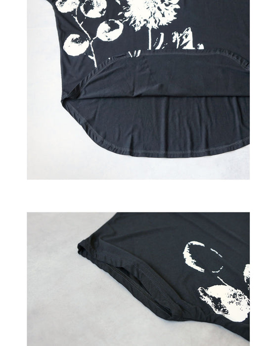 極上のとろみ モノトーン柄ドルマンTシャツ