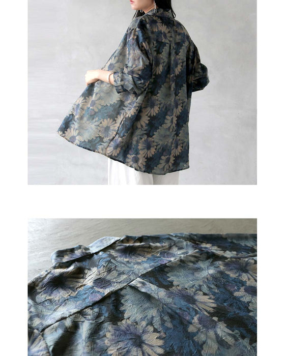 スモーキーな彩りを。軽やかに纏う、シアーフラワーシャツ