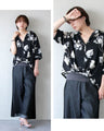こなれ感は、計算済み！カシュクール風タックデザイン花柄シャツ