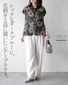 奥行きを纏う、大人の花柄。 ワッシャーシアーブラウス