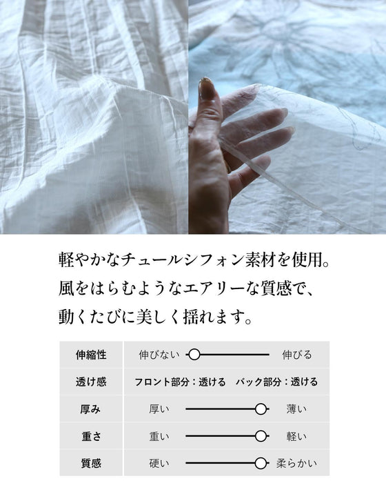 風をはらむ、水彩アート。2枚重ねシアートップス