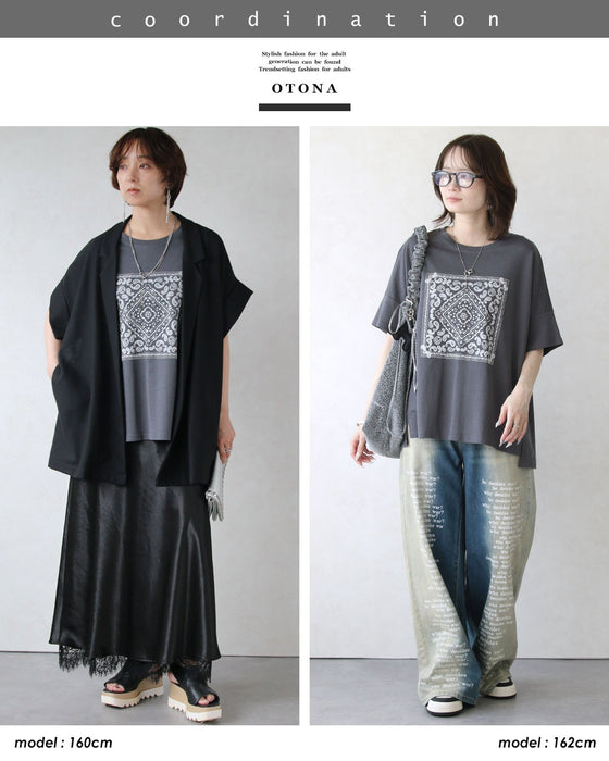 バンダナ柄が映える。 大人のデザインTシャツ