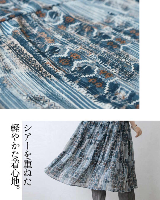涼やかに映える、上品大人のエスニック。 ティアードワンピース