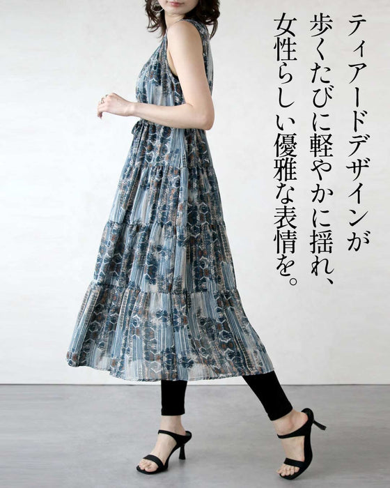涼やかに映える、上品大人のエスニック。 ティアードワンピース