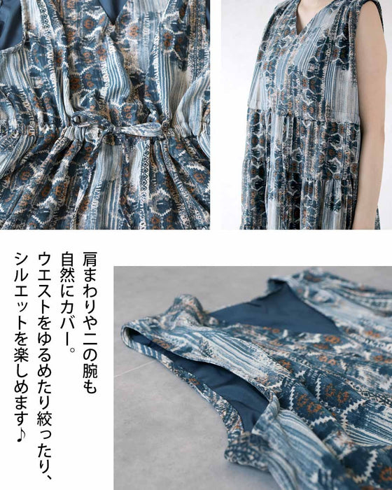 涼やかに映える、上品大人のエスニック。 ティアードワンピース