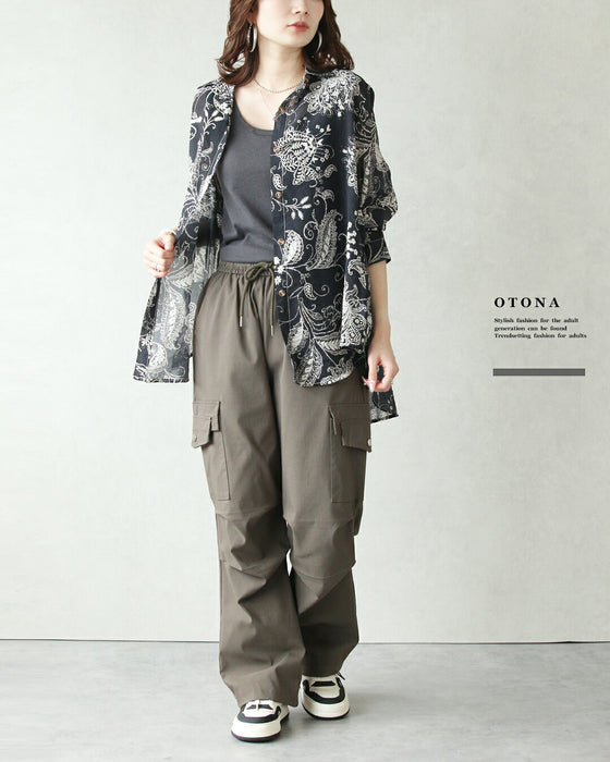 ペイズリーを軽やかに。シアー柄シャツ