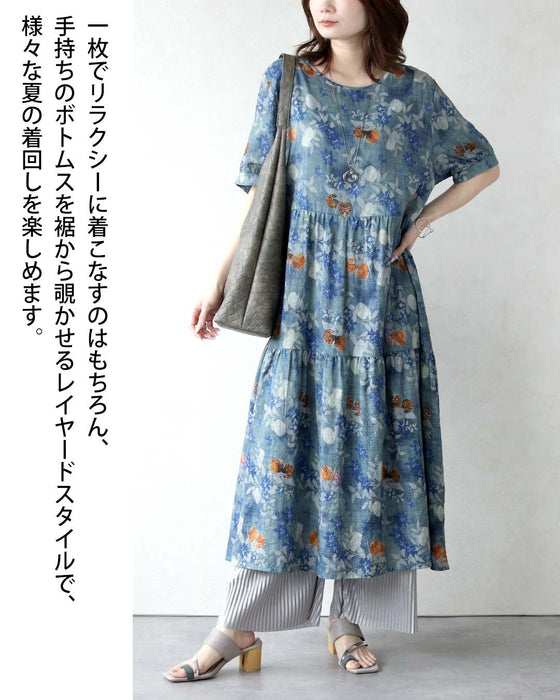 和の趣を、モダンに纏う。ティアード柄ワンピース