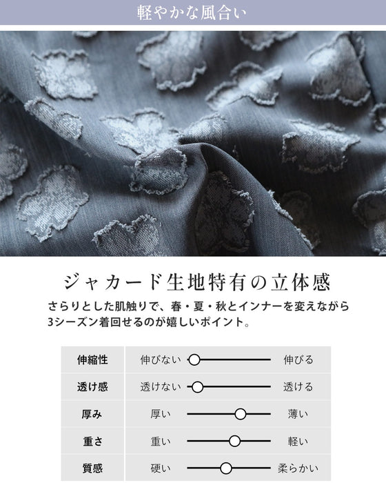 (5月12日頃から順次出荷予定) 花柄を、知的に。「リボンが表情を変える」ジャカードシャツワンピース