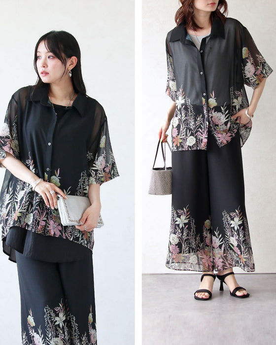 花柄を、もっと洗練。オリジナルアート柄シアーシャツ