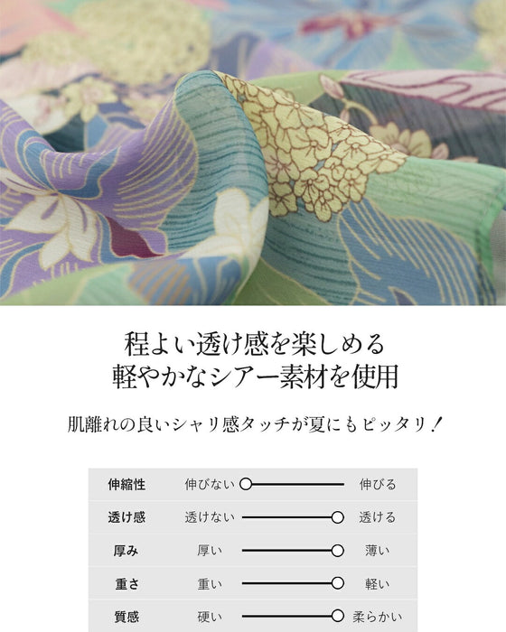 美を描く花模様 花柄シアーブラウス