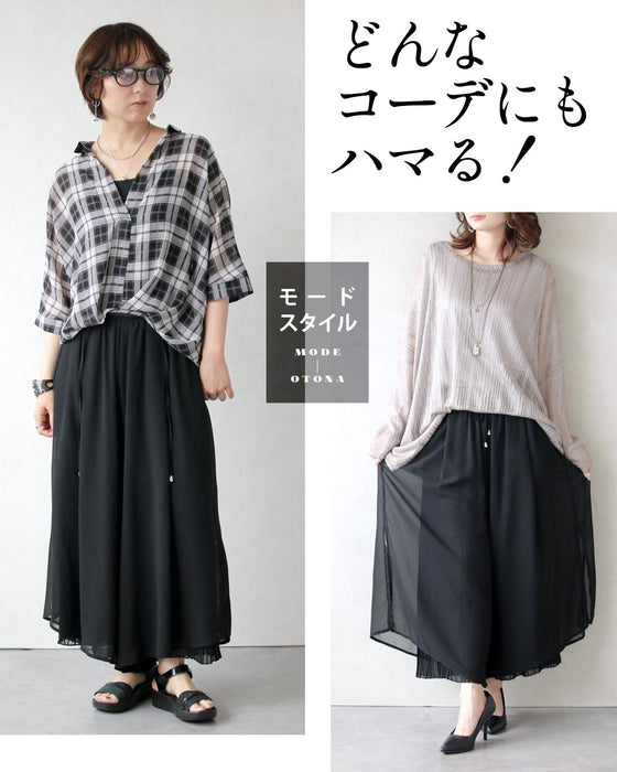 軽やかな陰影。シアープリーツパンツ