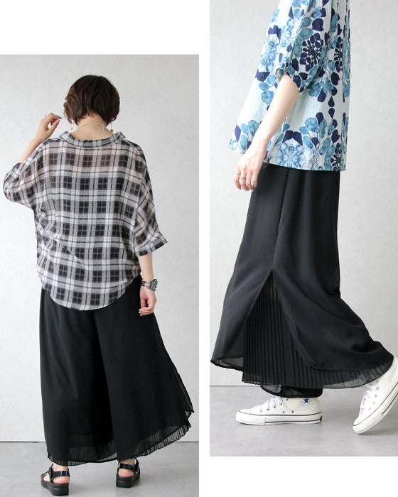 軽やかな陰影。シアープリーツパンツ