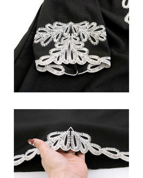 刺繍が映し出す。麻タッチトップス