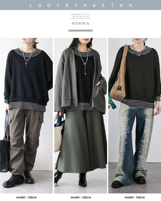 即こなれる 着膨れないレイヤード風トップス
