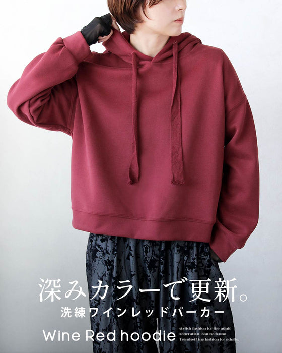 深みカラーで更新。 洗練ワインレッドパーカー