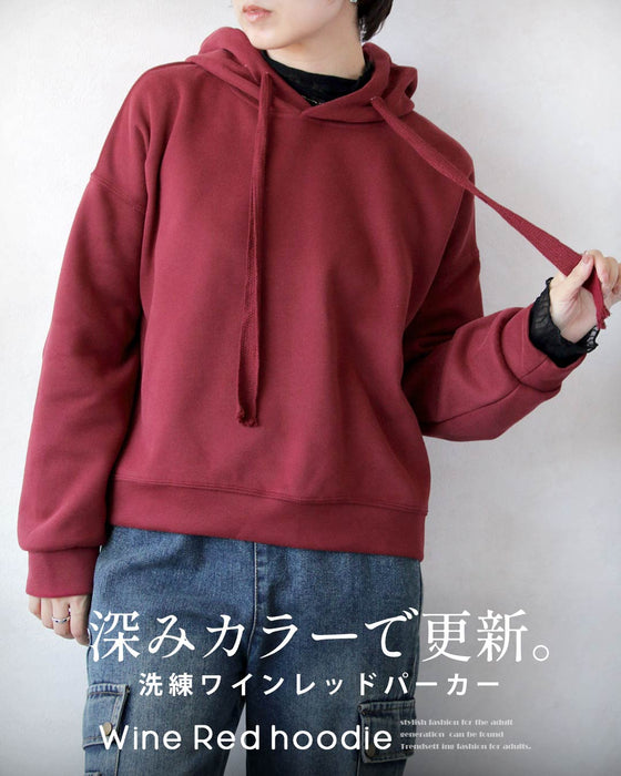 深みカラーで更新。 洗練ワインレッドパーカー