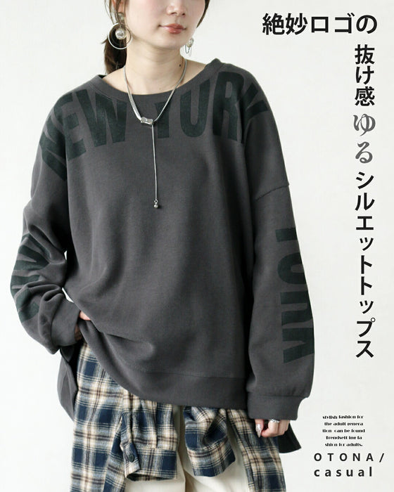 絶妙ロゴの抜け感ゆるシルエットトップス