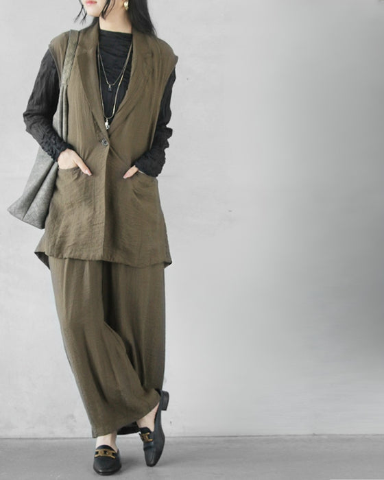 Lightweight, cool and comfortable! Upgrade your outfit! Tailored style 3-piece outfit set