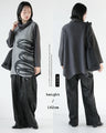 A cool and unique fashion coordination set with an art pattern deformed top