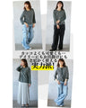 A rough and casual outfit set for adults with stripes and black denim