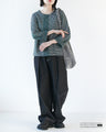 A rough and casual outfit set for adults with stripes and black denim