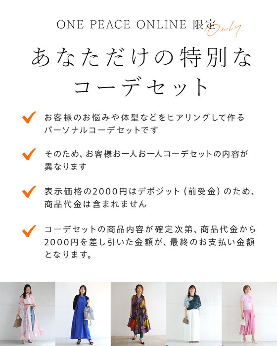 スタイリストと一緒に選ぶ パーソナルコーデセット(お洋服代別/送料無料)