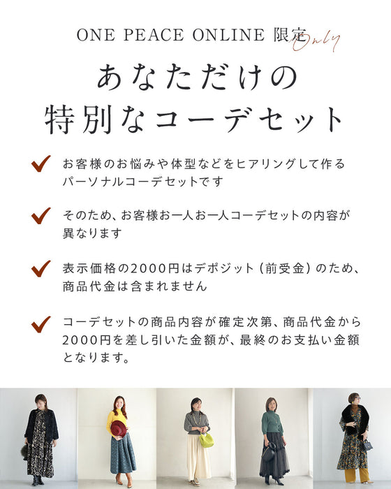 スタイリストと一緒に選ぶ　パーソナルコーデセット（お洋服代別/送料無料）