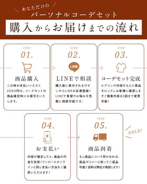 スタイリストと一緒に選ぶ　パーソナルコーデセット（お洋服代別/送料無料）