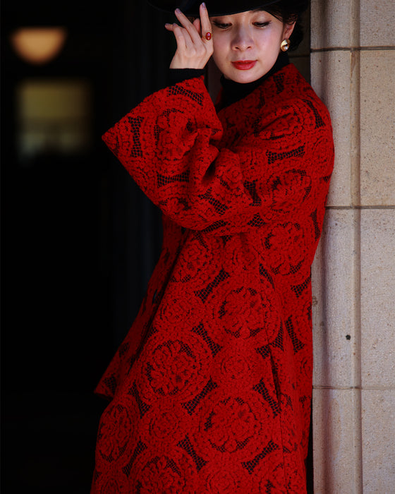 【予約商品】(M~L/2L~3L対応)ダマスク柄を見つめてコート