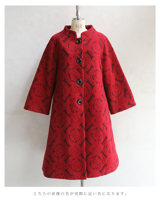 【予約商品】(M~L/2L~3L対応)ダマスク柄を見つめてコート