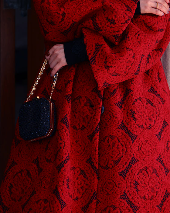 【予約商品】(M~L/2L~3L対応)ダマスク柄を見つめてコート