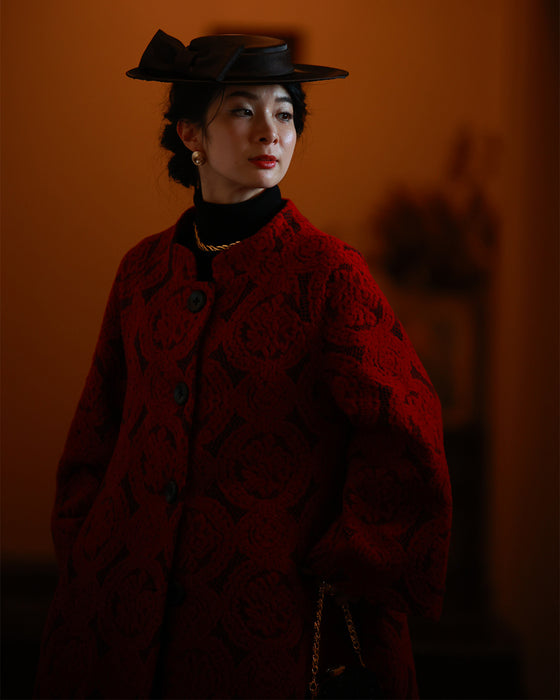 【予約商品】(M~L/2L~3L対応)ダマスク柄を見つめてコート