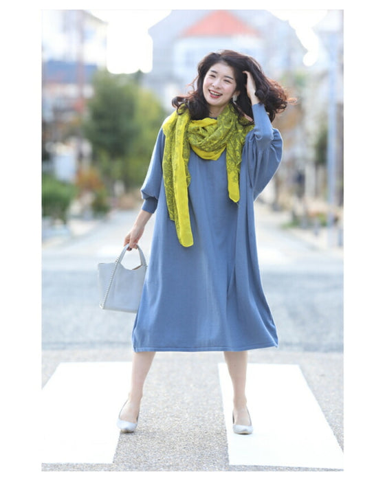 ゆったりポワン袖 ニットワンピース