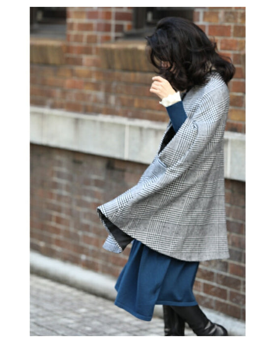 ゆったりポワン袖 ニットワンピース