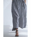Cool and refreshing gingham check overalls (with belt)