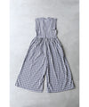 Cool and refreshing gingham check overalls (with belt)