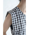 Cool and refreshing gingham check overalls (with belt)