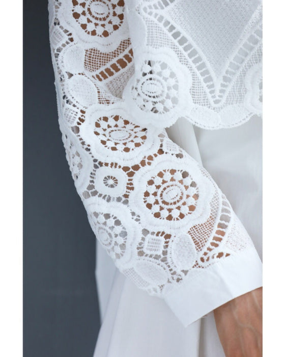 Beautiful cutwork lace long shirt