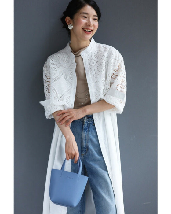 Beautiful cutwork lace long shirt