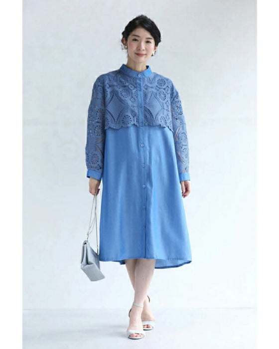 Beautiful cutwork lace long shirt